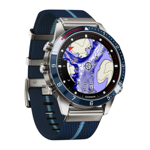Умные часы Garmin MARQ Captain (Gen 2), тёмно-синий нейлоновый ремешок, тёмно-синий силиконовый ремешок - изображение 4