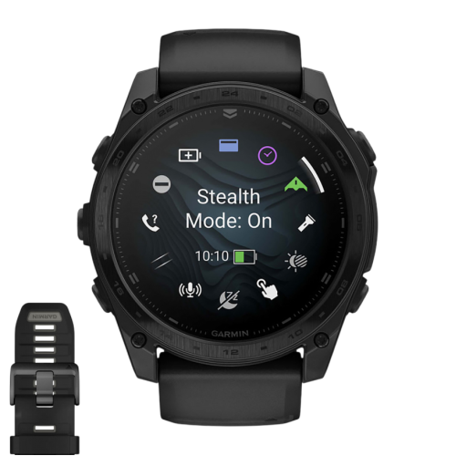 Умные часы Garmin tactix 8, 51 мм, AMOLED, чёрный нейлоновый ремешок, силиконовый ремешок цвета чёрный/«серая галька»