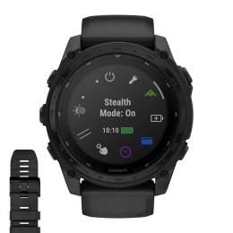 Умные часы Garmin tactix 8, 51 мм, Solar, Elite, чёрный нейлоновый ремешок, чёрный силиконовый ремешок