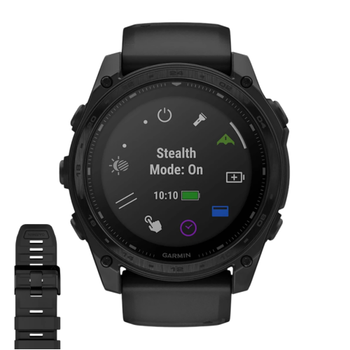 Умные часы Garmin tactix 8, 51 мм, Solar, Elite, чёрный нейлоновый ремешок, чёрный силиконовый ремешок
