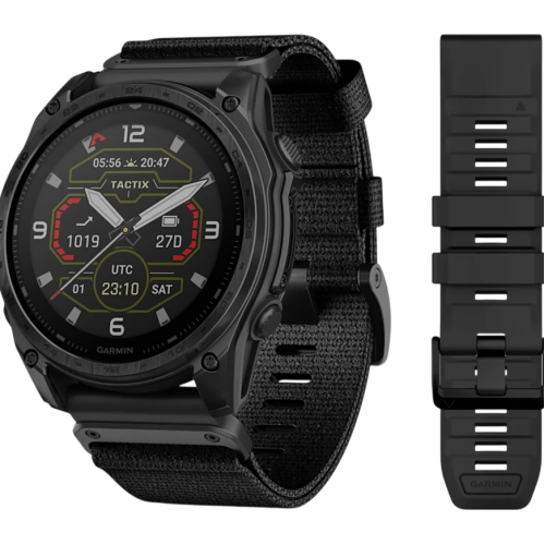 Умные часы Garmin tactix 8, 51 мм, Solar, Elite, чёрный нейлоновый ремешок, чёрный силиконовый ремешок - изображение 1
