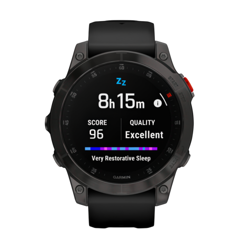 Умные часы Garmin epix (Gen 2) Sapphire Edition, 47 мм, чёрный силиконовый ремешок