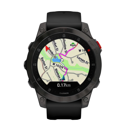 Умные часы Garmin epix (Gen 2) Sapphire Edition, 47 мм, чёрный силиконовый ремешок - изображение 2