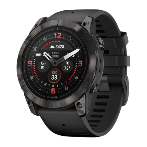 Умные часы Garmin epix Pro (Gen 2) Sapphire Edition, 51 мм, чёрный силиконовый ремешок - изображение 1