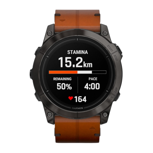 Умные часы Garmin epix Pro (Gen 2) Sapphire Edition, 51 мм, каштановый кожаный ремешок, графитовый силиконовый ремешок - изображение 1