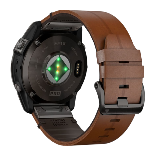 Умные часы Garmin epix Pro (Gen 2) Sapphire Edition, 51 мм, каштановый кожаный ремешок, графитовый силиконовый ремешок - изображение 3