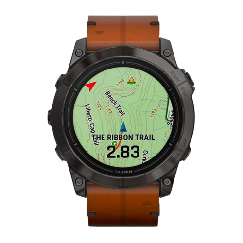 Умные часы Garmin epix Pro (Gen 2) Sapphire Edition, 51 мм, каштановый кожаный ремешок, графитовый силиконовый ремешок - изображение 4
