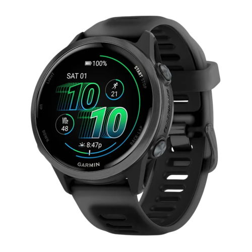 Умные часы Garmin Forerunner 570, 42 мм, силиконовый ремешок цвета «полупрозрачный чёрный»/чёрный - изображение 1