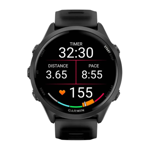 Умные часы Garmin Forerunner 570, 47 мм, силиконовый ремешок цвета «полупрозрачный чёрный»/чёрный