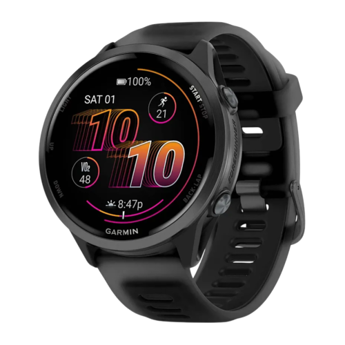 Умные часы Garmin Forerunner 570, 47 мм, силиконовый ремешок цвета «полупрозрачный чёрный»/чёрный - изображение 1