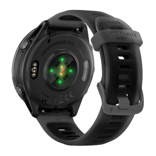 Умные часы Garmin Forerunner 570, 47 мм, силиконовый ремешок цвета «полупрозрачный чёрный»/чёрный - изображение 2