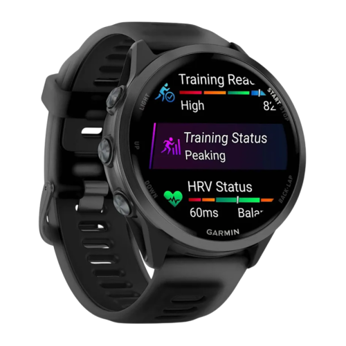 Умные часы Garmin Forerunner 570, 47 мм, силиконовый ремешок цвета «полупрозрачный чёрный»/чёрный - изображение 4