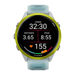 Умные часы Garmin Forerunner 570, 47 мм, силиконовый ремешок цвета «полупрозрачный серый»/бирюзовый