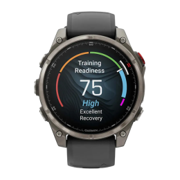 Умные часы Garmin fenix 8 Pro, 47 мм, AMOLED, титан с DLC, сапфир, каштановый кожаный ремешок, силиконовый ремешок цвета «графитовый/чёрный»