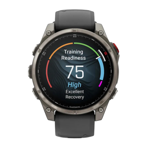 Умные часы Garmin fenix 8 Pro, 47 мм, AMOLED, титан с DLC, сапфир, каштановый кожаный ремешок, силиконовый ремешок цвета «графитовый/чёрный»