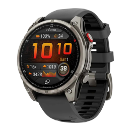 Умные часы Garmin fenix 8 Pro, 47 мм, AMOLED, титан с DLC, сапфир, каштановый кожаный ремешок, силиконовый ремешок цвета «графитовый/чёрный» - изображение 1