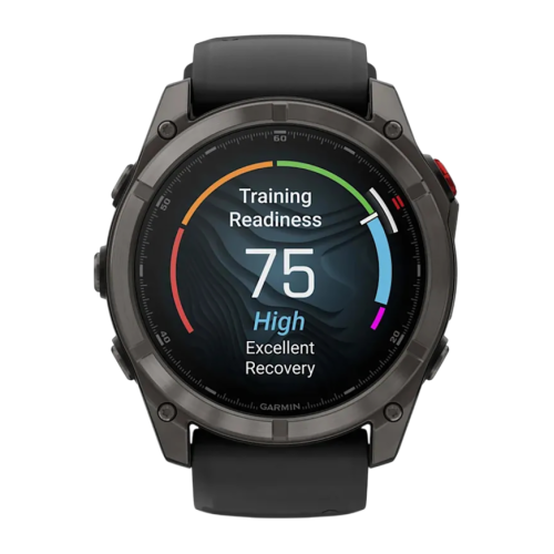 Умные часы Garmin fenix 8 Pro, 51 мм, AMOLED, титан с DLC, сапфир, силиконовый ремешок цвета «чёрный/серый»