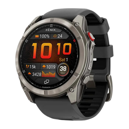 Умные часы Garmin fenix 8 Pro, 51 мм, AMOLED, титан, сапфир, силиконовый ремешок цвета «графитовый/чёрный» - изображение 1