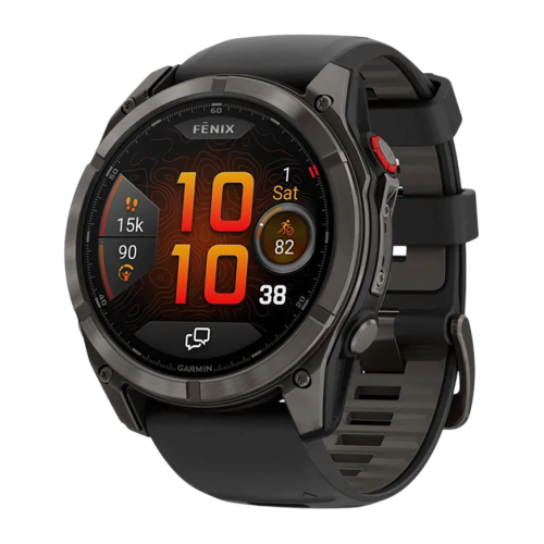 Умные часы Garmin fenix 8 Pro, 51 мм, AMOLED, титан с DLC, сапфир, каштановый кожаный ремешок, силиконовый ремешок цвета «графитовый/чёрный» - изображение 2