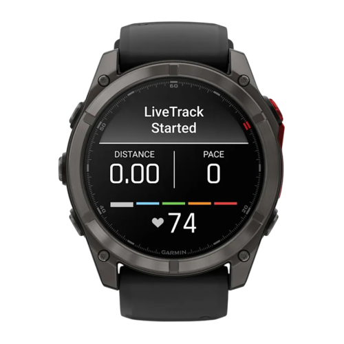 Умные часы Garmin fenix 8 Pro, 51 мм, MicroLED, титан с DLC, сапфир, силиконовый ремешок цвета «чёрный/серый»