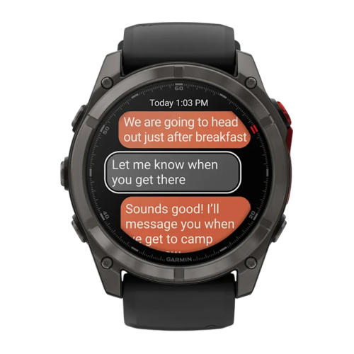 Умные часы Garmin fenix 8 Pro, 51 мм, MicroLED, титан с DLC, сапфир, силиконовый ремешок цвета «чёрный/серый» - изображение 1