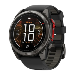 Умные часы Garmin fenix 8 Pro, 51 мм, MicroLED, титан с DLC, сапфир, силиконовый ремешок цвета «чёрный/серый» - изображение 2