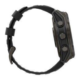 Умные часы Garmin fenix 8 Pro, 51 мм, MicroLED, титан с DLC, сапфир, силиконовый ремешок цвета «чёрный/серый» - изображение 3