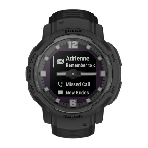 Умные часы Garmin Instinct Crossover Solar Tactical Edition, чёрный силиконовый ремешок