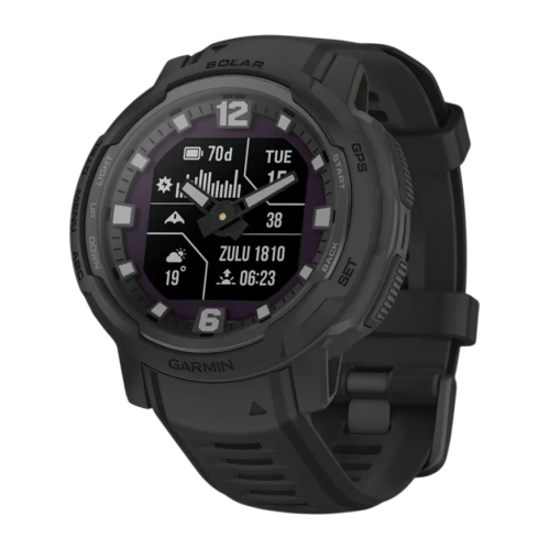 Умные часы Garmin Instinct Crossover Solar Tactical Edition, чёрный силиконовый ремешок - изображение 1
