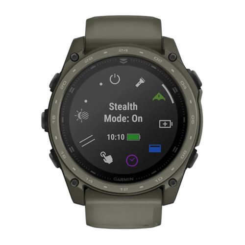 Умные часы Garmin tactix 8, 51 мм, AMOLED, Cerakote, оливковый силиконовый ремешок