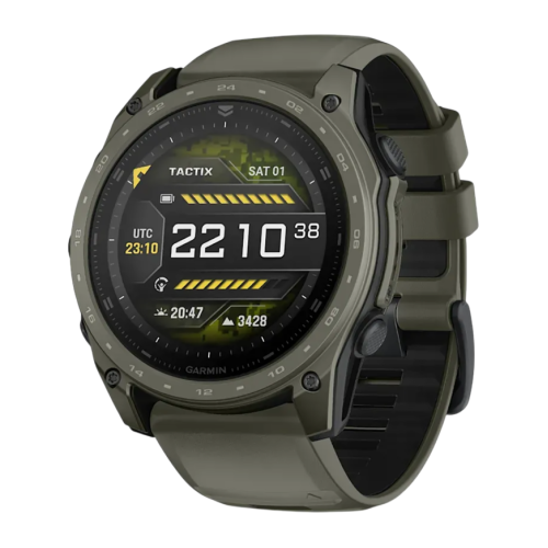 Умные часы Garmin tactix 8, 51 мм, AMOLED, Cerakote, оливковый силиконовый ремешок - изображение 2