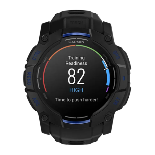 Умные часы Garmin Instinct 3, 50 мм, AMOLED, силиконовый ремешок цвета «чёрный/синий»