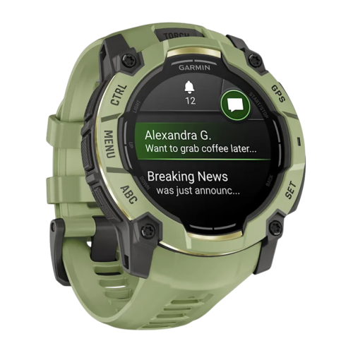 Умные часы Garmin Instinct 3, 50 мм, AMOLED, силиконовый ремешок цвета «зелёный папоротник» - изображение 4