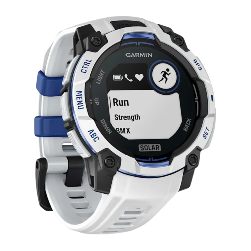 Умные часы Garmin Instinct 3, 45 мм, Solar, силиконовый ремешок цвета «Уайтстоун/синий» - изображение 3