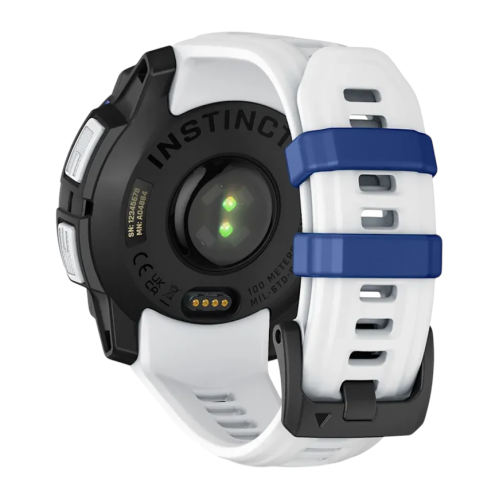 Умные часы Garmin Instinct 3, 45 мм, Solar, силиконовый ремешок цвета «Уайтстоун/синий» - изображение 4