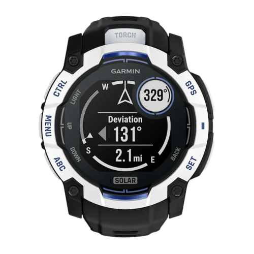 Умные часы Garmin Instinct 3, 50 мм, Solar, силиконовый ремешок цвета «чёрный/синий»