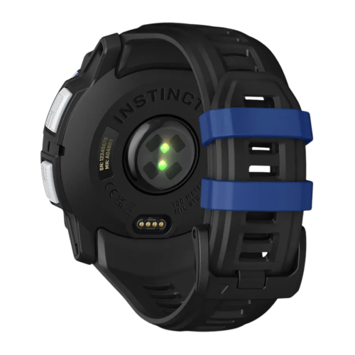 Умные часы Garmin Instinct 3, 50 мм, Solar, силиконовый ремешок цвета «чёрный/синий» - изображение 4