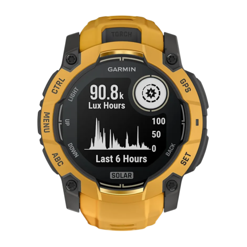 Умные часы Garmin Instinct 3, 50 мм, Solar, силиконовый ремешок цвета «солнечный луч/серый»