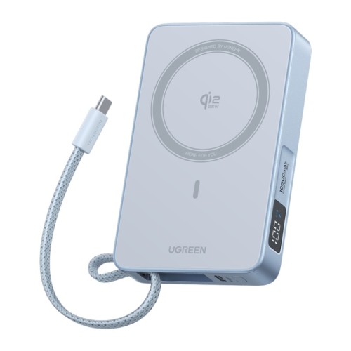 Внешний аккумулятор UGREEN PB773 MagFlow 10000mAh Qi2.2 CCC (White) - изображение 1