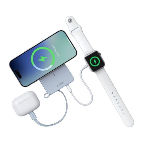 Внешний аккумулятор UGREEN PB773 MagFlow 10000mAh Qi2.2 CCC (White) - изображение 2