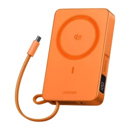 Внешний аккумулятор UGREEN PB773 MagFlow 10000mAh Qi2.2 CCC (Orange) - изображение 1