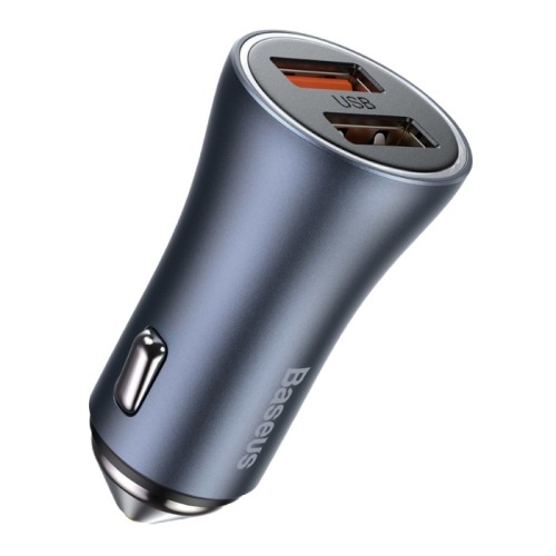 Адаптер Baseus Golden Contactor Pro Dual QC USB+Type-C 40W (Dark Gray)