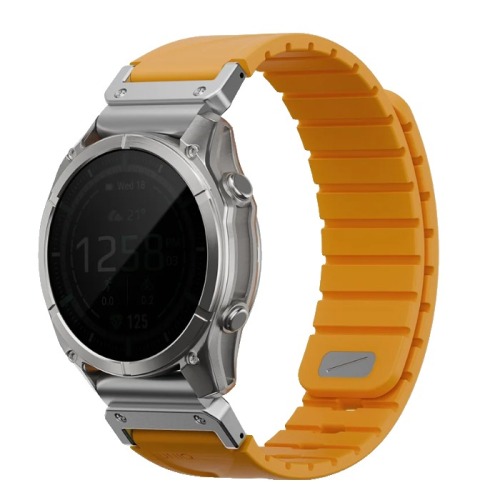 Ремешок Uniq Fluo для часов Garmin 22 мм, каучуковый (Orange)