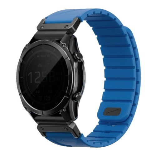Ремешок Uniq Fluo для часов Garmin 22 мм, каучуковый (Blue)