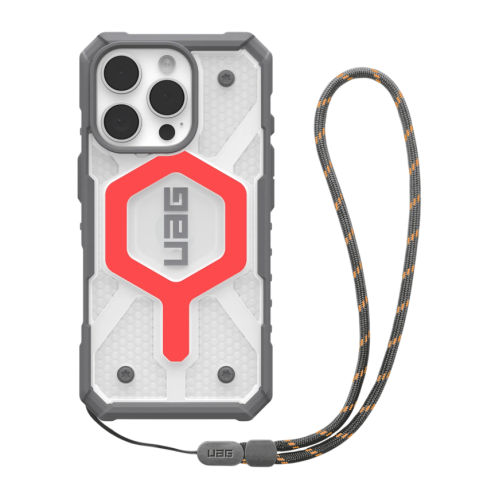 Защитный прозрачный чехол MagSafe с ремешком на запястье UAG Pathfinder Clear для iPhone 16 Pro - изображение 3