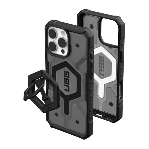 Защитный прозрачный чехол MagSafe и кольцо-держатель-подставка UAG Pathfinder Clear для iPhone 16 Pro Max - изображение 3