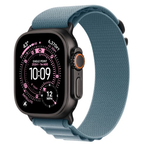 Часы Apple Watch Ultra 3 GPS + Cellular 49mm Black Titanium Case, Alpine Loop (Light Blue) S