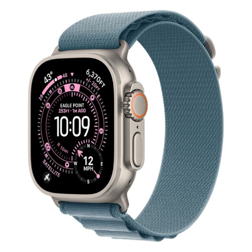 Часы Apple Watch Ultra 3 GPS + Cellular 49mm Natural Titanium Case, Alpine Loop (Light Blue) S