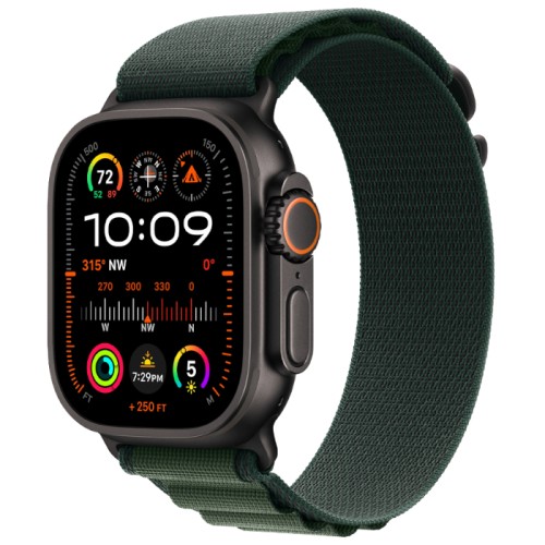 Часы Apple Watch Ultra 2 GPS + Cellular 49mm, Black Titanium Case, Alpine Loop (Dark Green) M