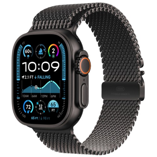 Часы Apple Watch Ultra 2 GPS + Cellular 49mm, Black Titanium Case, Milano Loop (Black Titanium) L